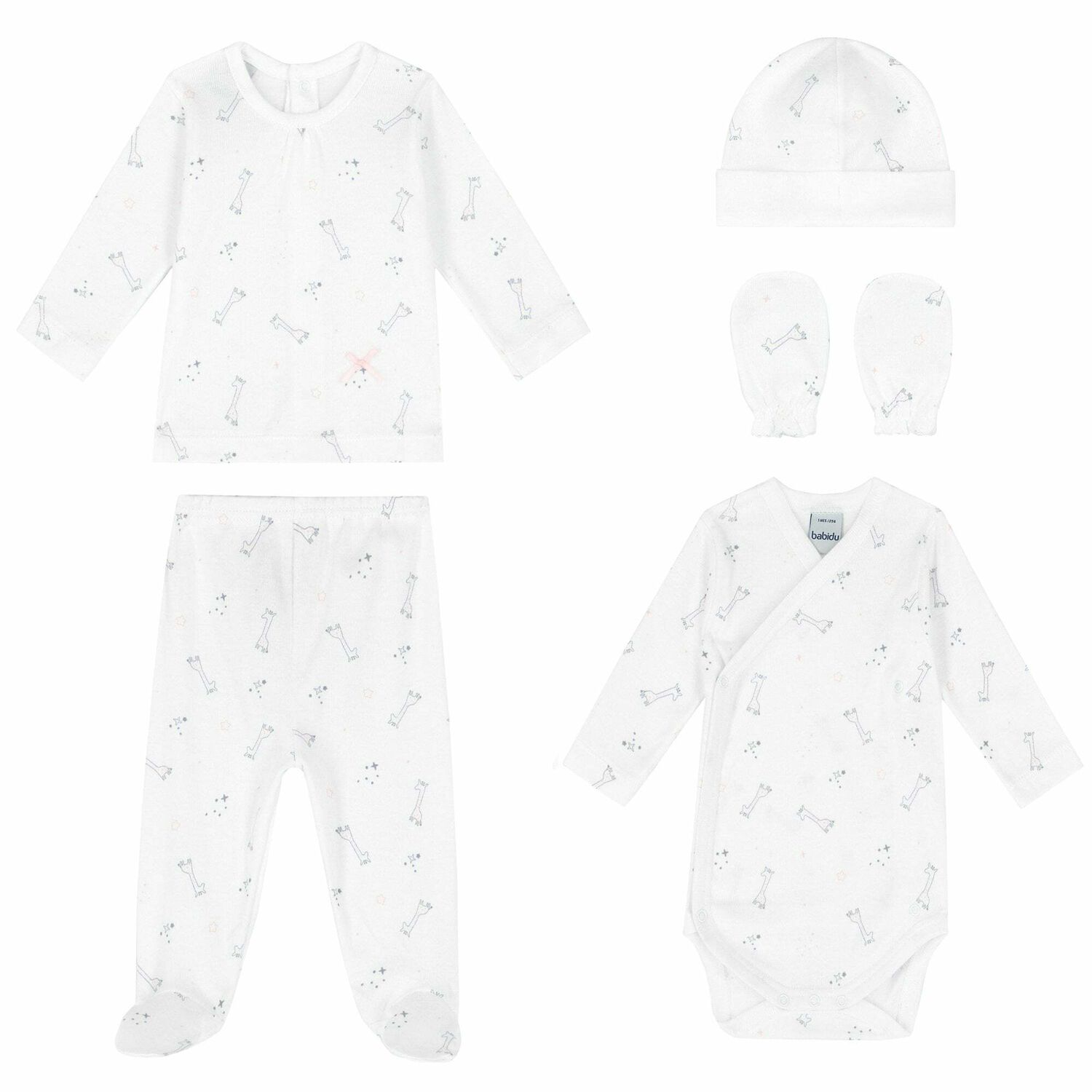 طقم هدية باللون الابيض والوردى للبنات , 1, hi-res