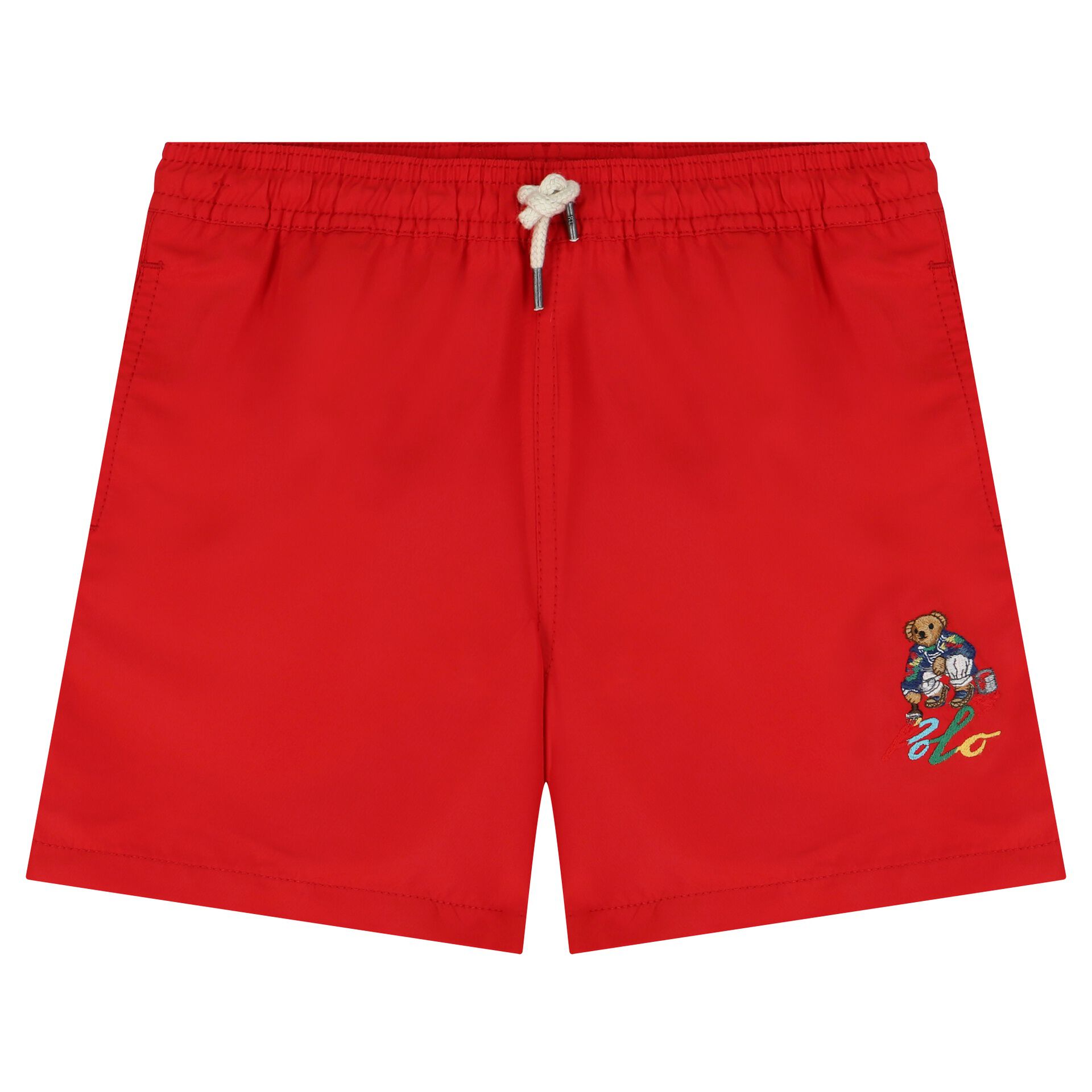 Ralph Lauren Boys Red Logo Swimshorts Junior Couture QA