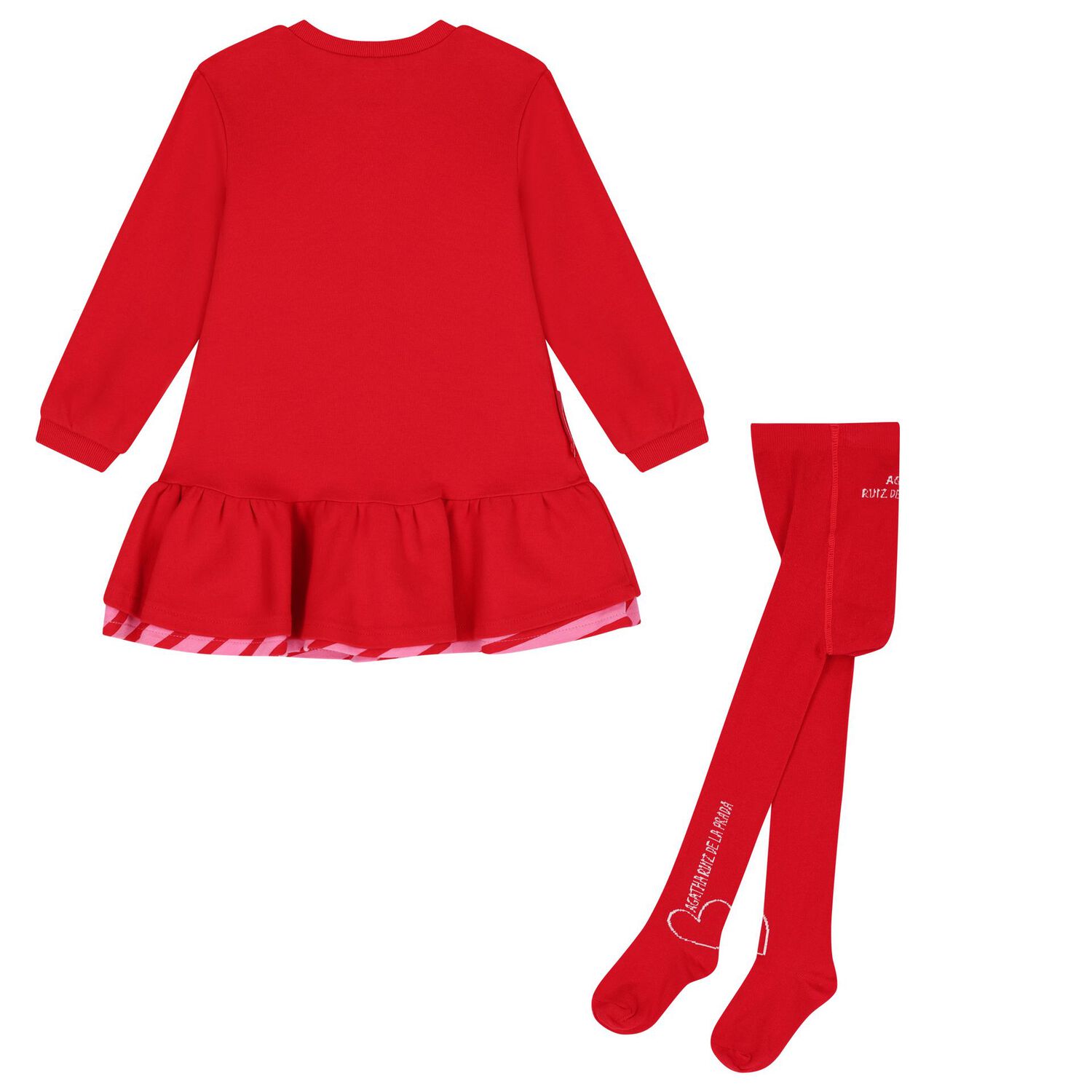 Girls Red Heart Dress Set, 1, hi-res image number null