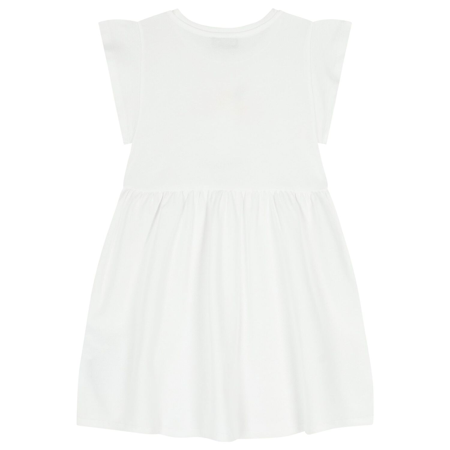 فستان بنات بطبعه زهور و تيدى بير باللون الابيض , 1, hi-res