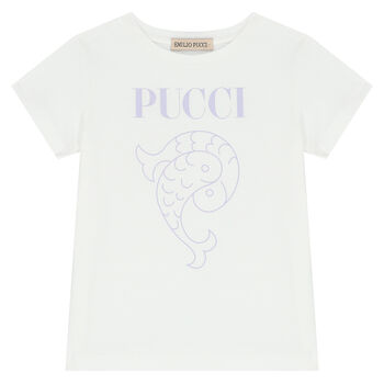 Girls White Logo T-Shirt