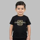 Younger Boys Black & Gold Logo T-Shirt, 2, hi-res