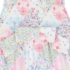 Baby Girls Pink Floral Shirred Romper, 1, hi-res