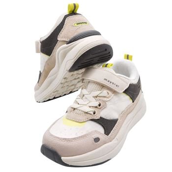 Boys Beige & Grey Trainers