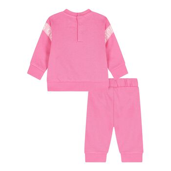 Baby Girls Pink Logo Tracksuit