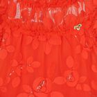 Girls Orange Embellished Tulle Dress, 3, hi-res