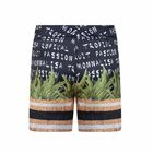 Girls Black Tropical Shorts, 1, hi-res