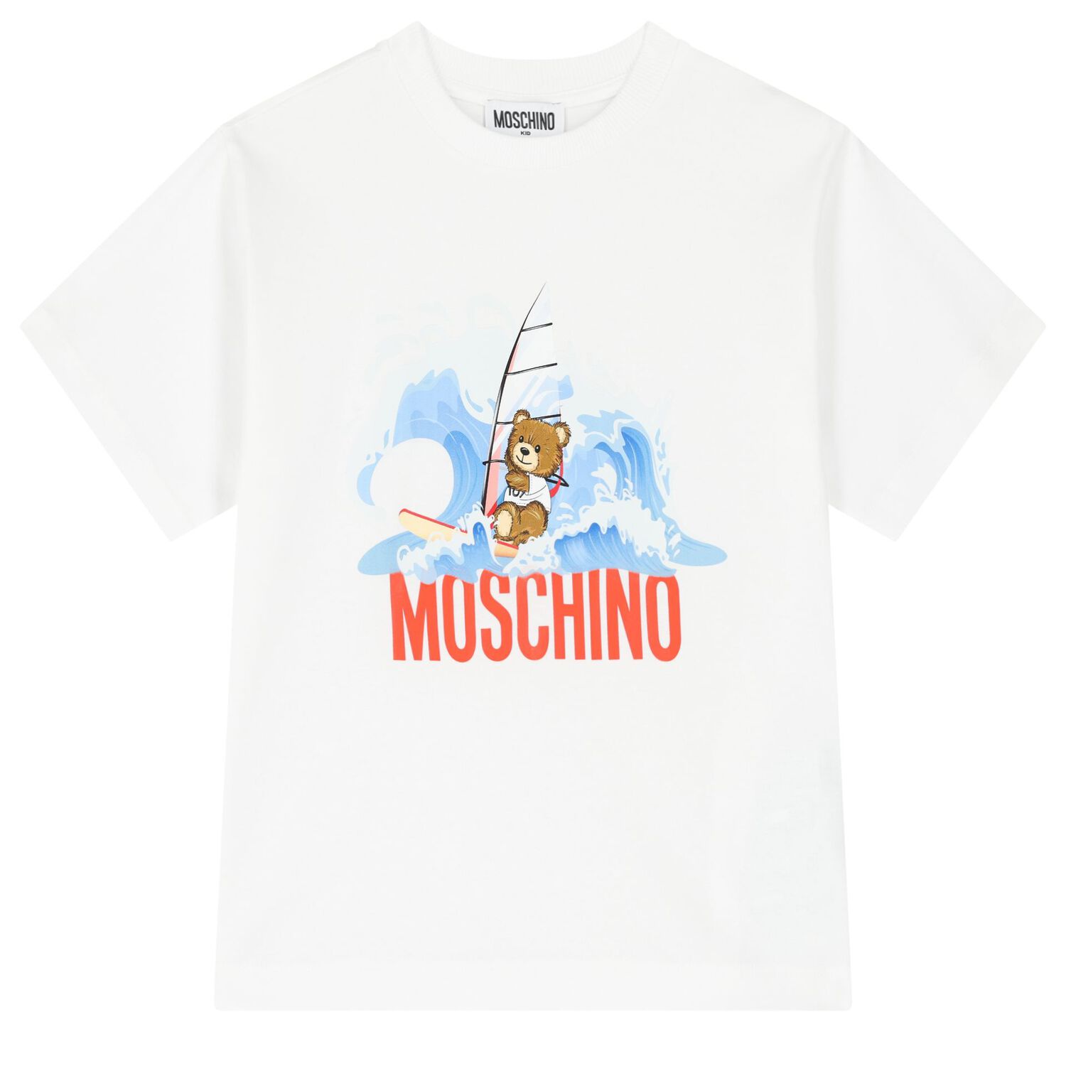 طقم شورت أولاد قطني بالشعار باللون الأبيض والأزرق , 2, hi-res