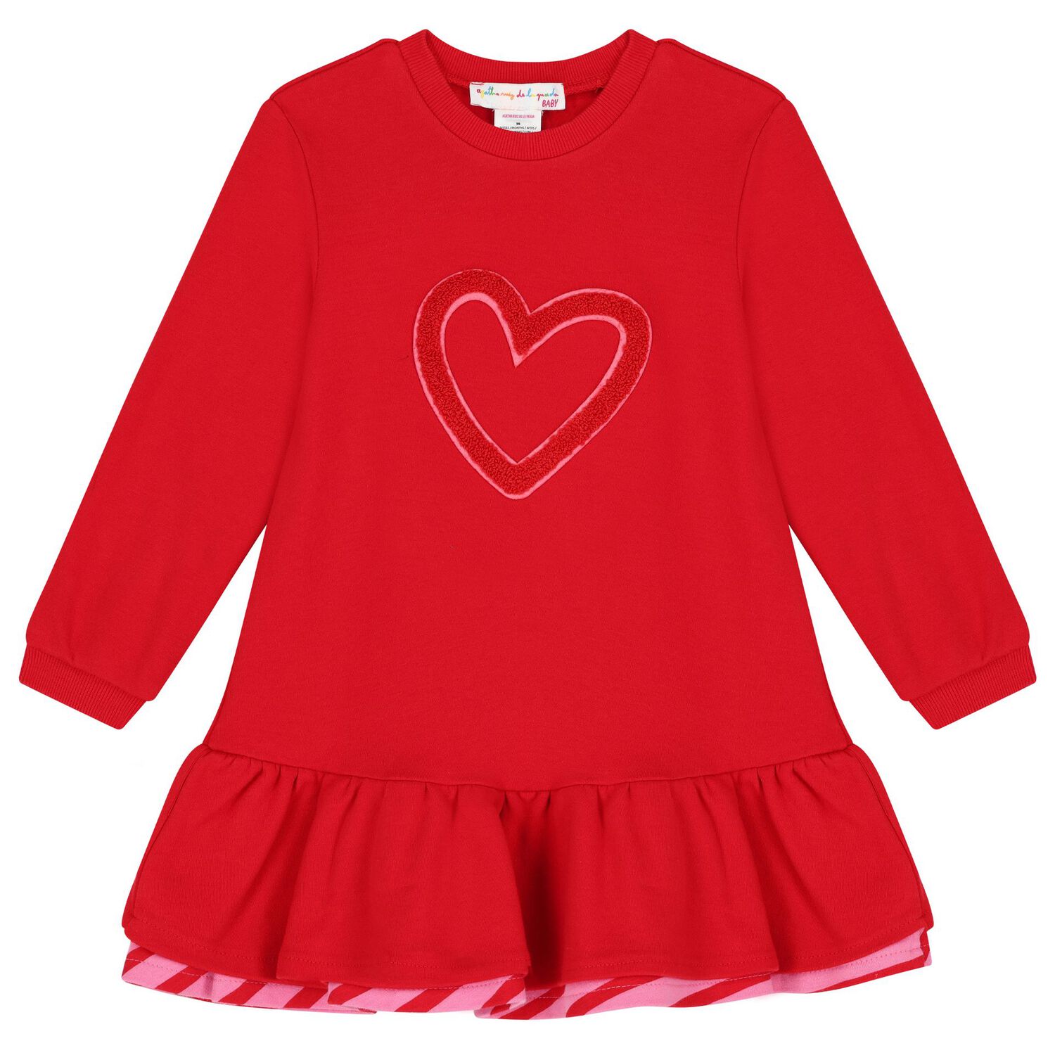 Girls Red Heart Dress Set, 1, hi-res image number null