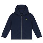 Boys Blue Turtle Hooded Top, 1, hi-res