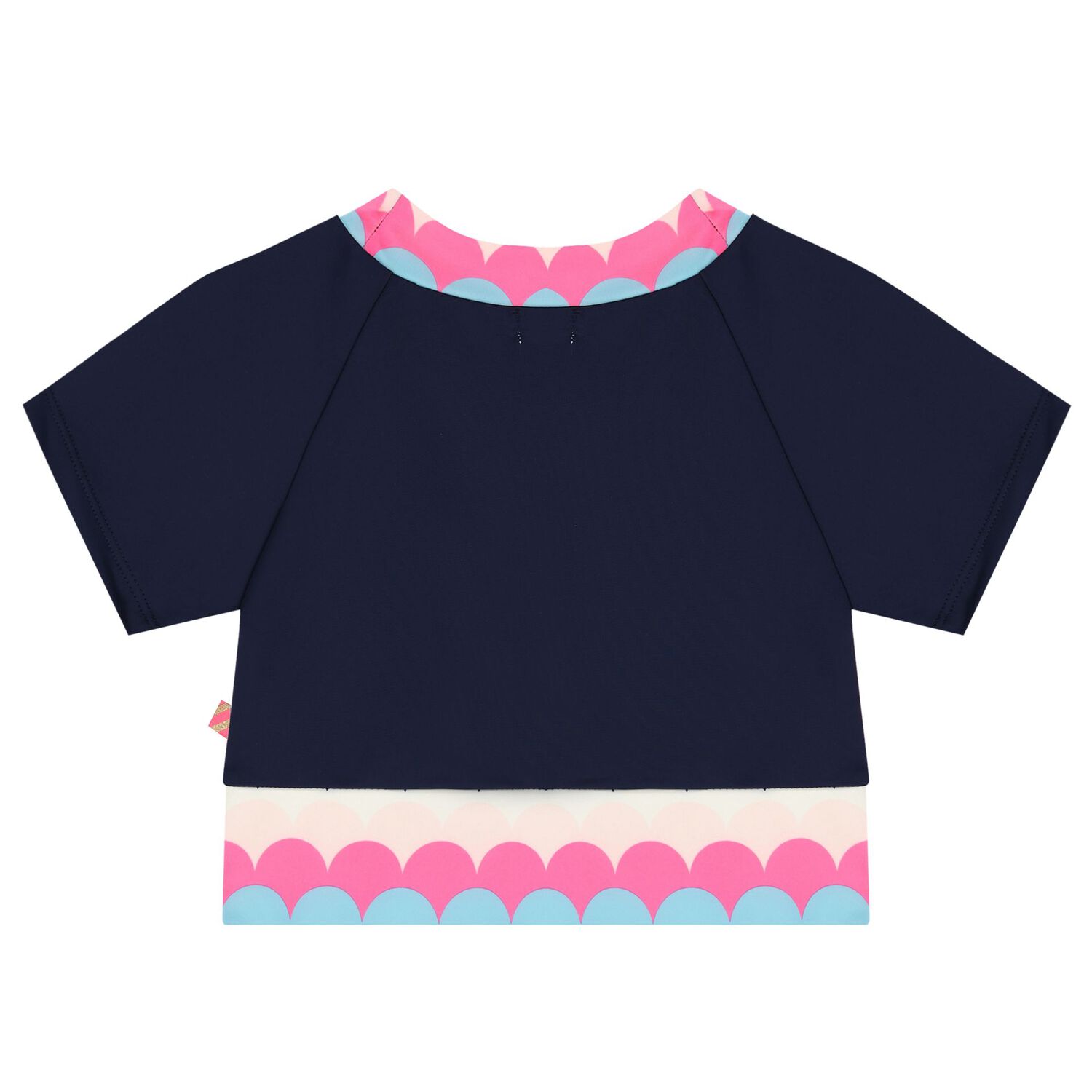 Girls Navy Blue & Pink Logo Heart T-Shirt, 1, hi-res