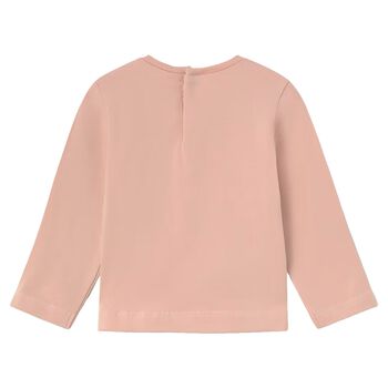 Younger Girls Pink Flower Long Sleeve Top