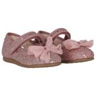 Younger Girls Rose Gold Bow Shoes, 1, hi-res