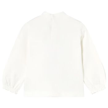 Younger Girls Ivory Long Sleeve Top