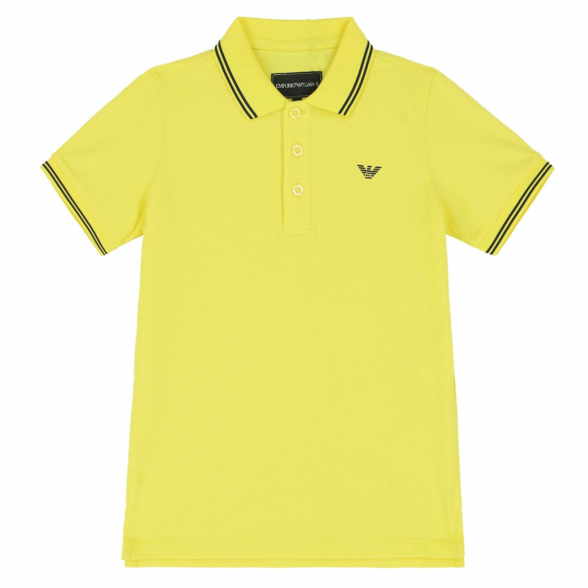 Emporio Armani Baby Boys Yellow Logo Polo Shirt Junior Couture QA