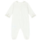 Baby Ivory  & Gold Babygrow, 1, hi-res