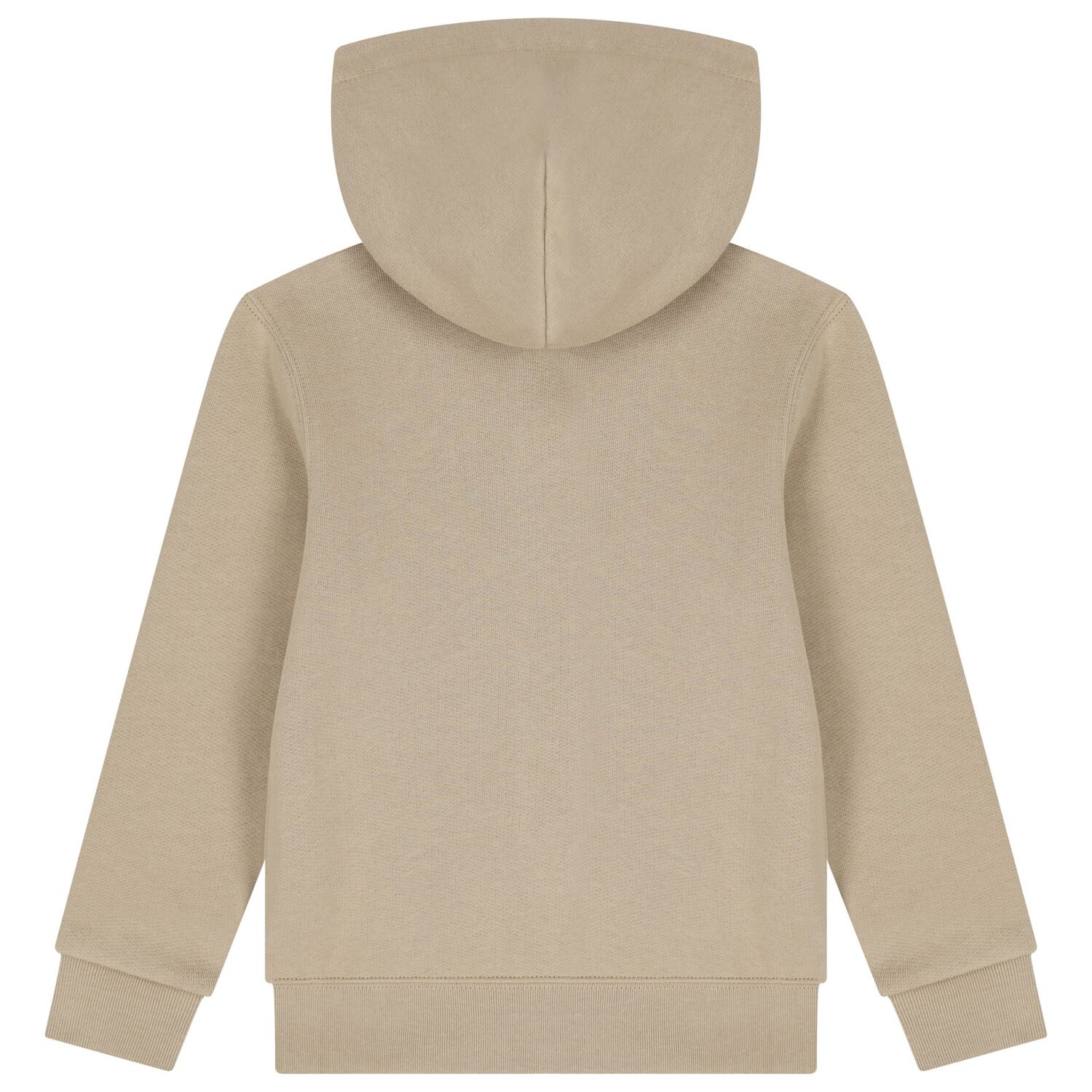 Boys Beige Logo Zip Up Hooded Top, 1, hi-res