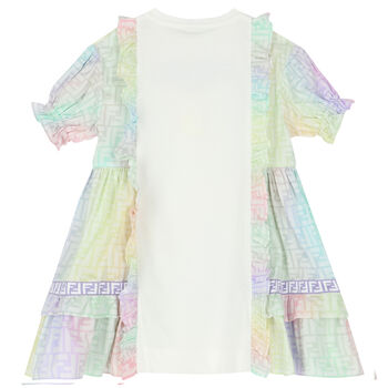 Girls Multi-Colored Logo Dress