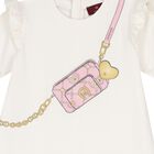 Girls Ivory Logo Bag Dress, 1, hi-res
