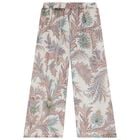 Girls Beige Paisley Trousers, 1, hi-res