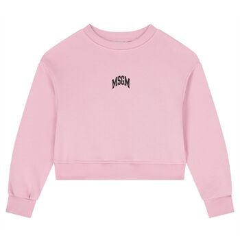 Girls Pink Logo Fleece Sweatshirt