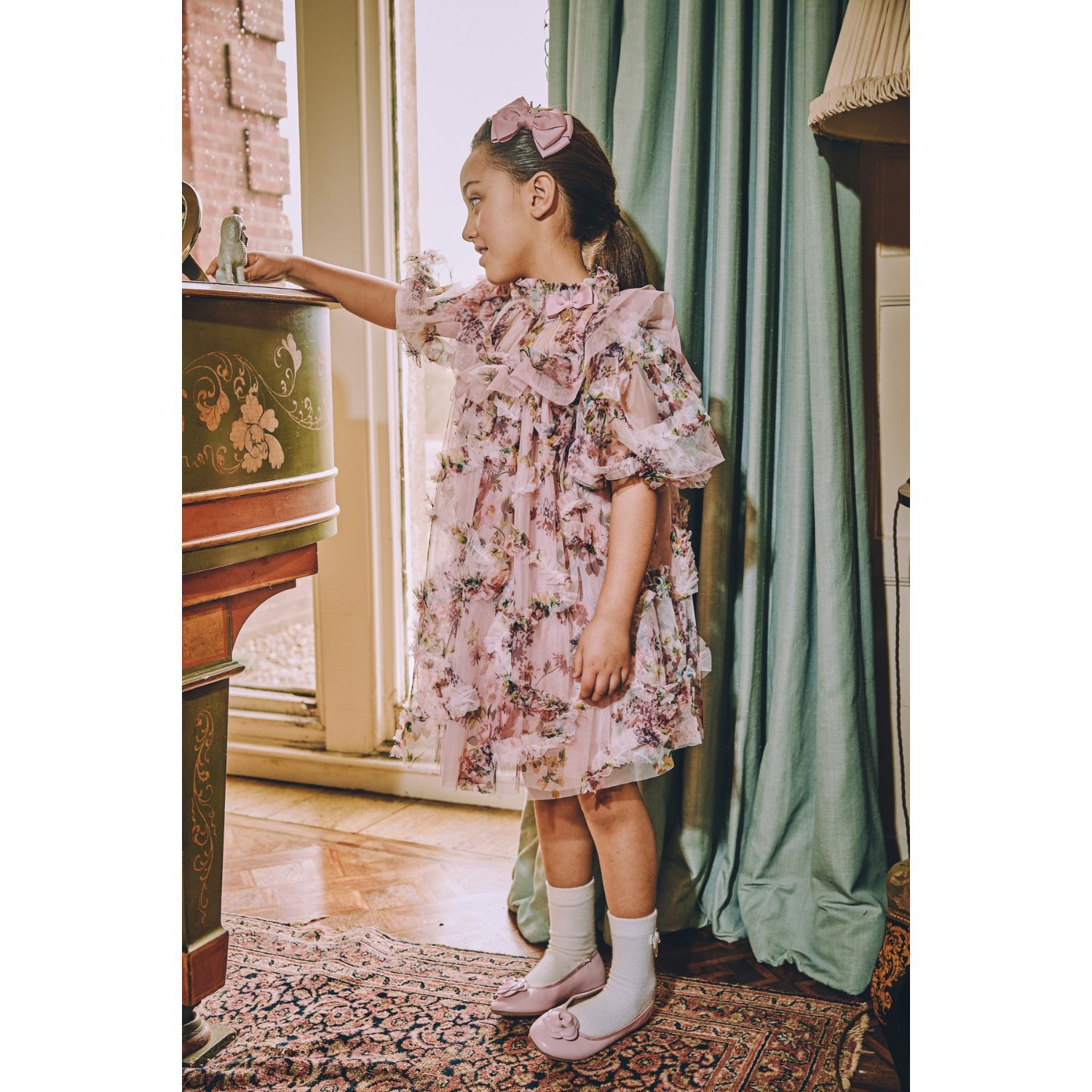 مشبك شعر للبنات بفيونكة باللون الوردي, 14, hi-res image number null