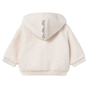 Baby Boys Ivory Fur Zip Up Hooded Top