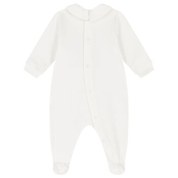 White Teddy Bear Logo Babygrow