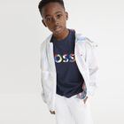 Boys White Logo Shorts, 3, hi-res