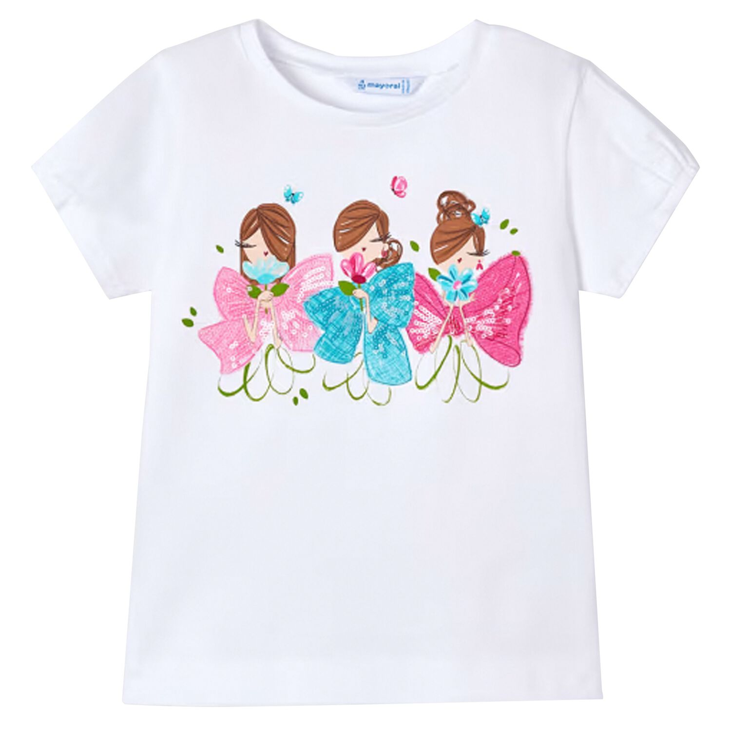 Girls White T-Shirt, 3, hi-res image number null