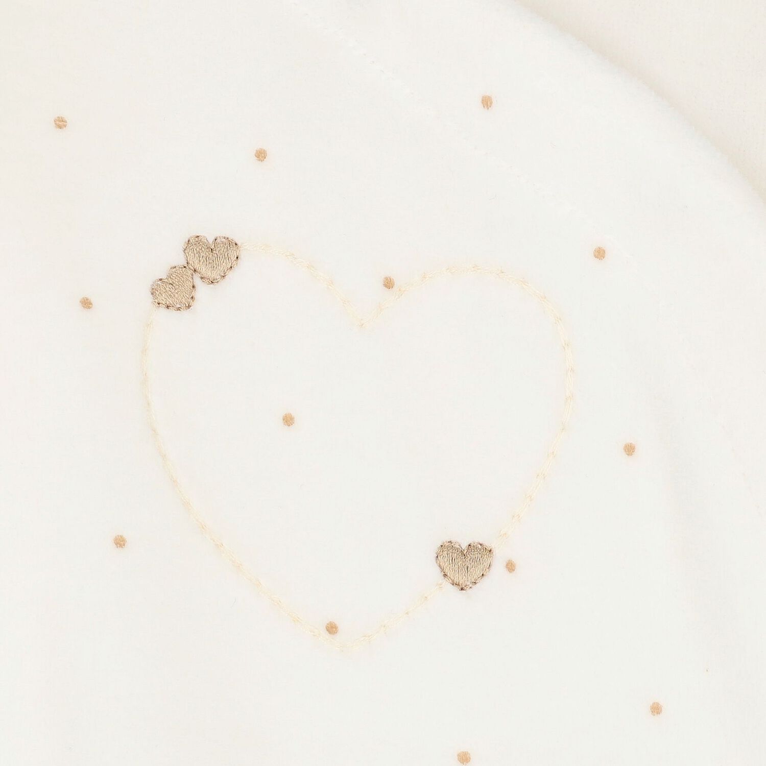 Baby Girls Ivory Heart Babygrow, 1, hi-res