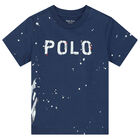 تيشيرت بالشعار باللون الكحلي للأولاد الصغار, 1, hi-res