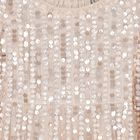 Girls Beige Sequinned Tulle Cape Dress, 1, hi-res