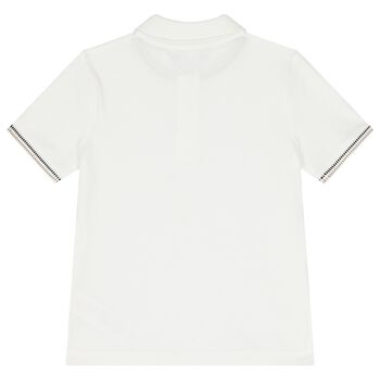 Boys White Logo Polo Shirt