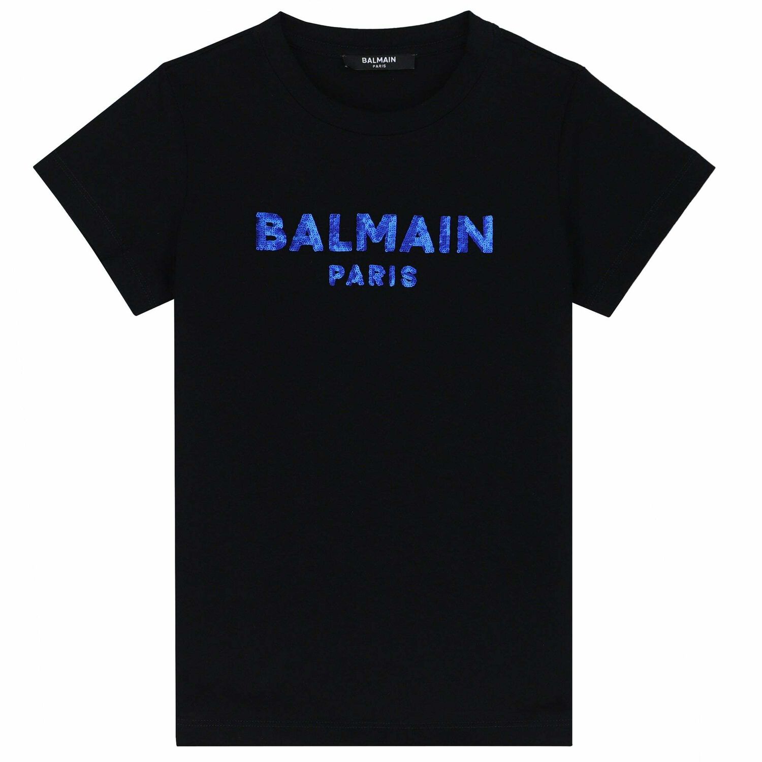 Girls Black Sequin Logo T-Shirt, 2, hi-res image number null