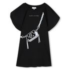 Girls Black Bag Dress, 1, hi-res