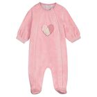 Baby Girls Pink Hearts Babygrow, 1, hi-res