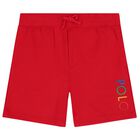 Boys Red Logo Shorts, 2, hi-res