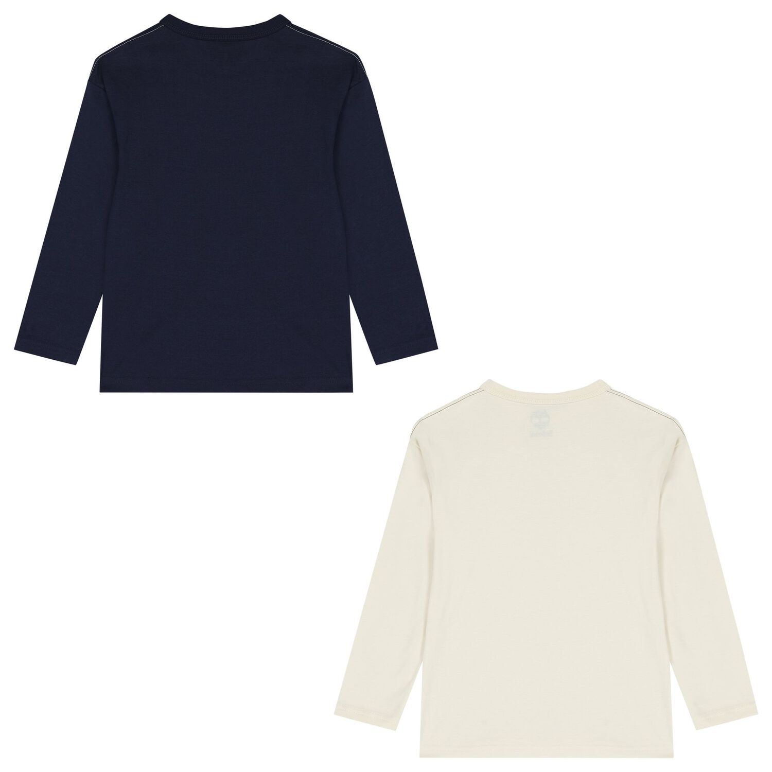 Boys Navy Blue & White Long Sleeve Top ( 2-Pack ), 1, hi-res