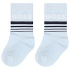 Younger Boys Blue, Navy & Grey Socks ( 3-Pack ), 2, hi-res