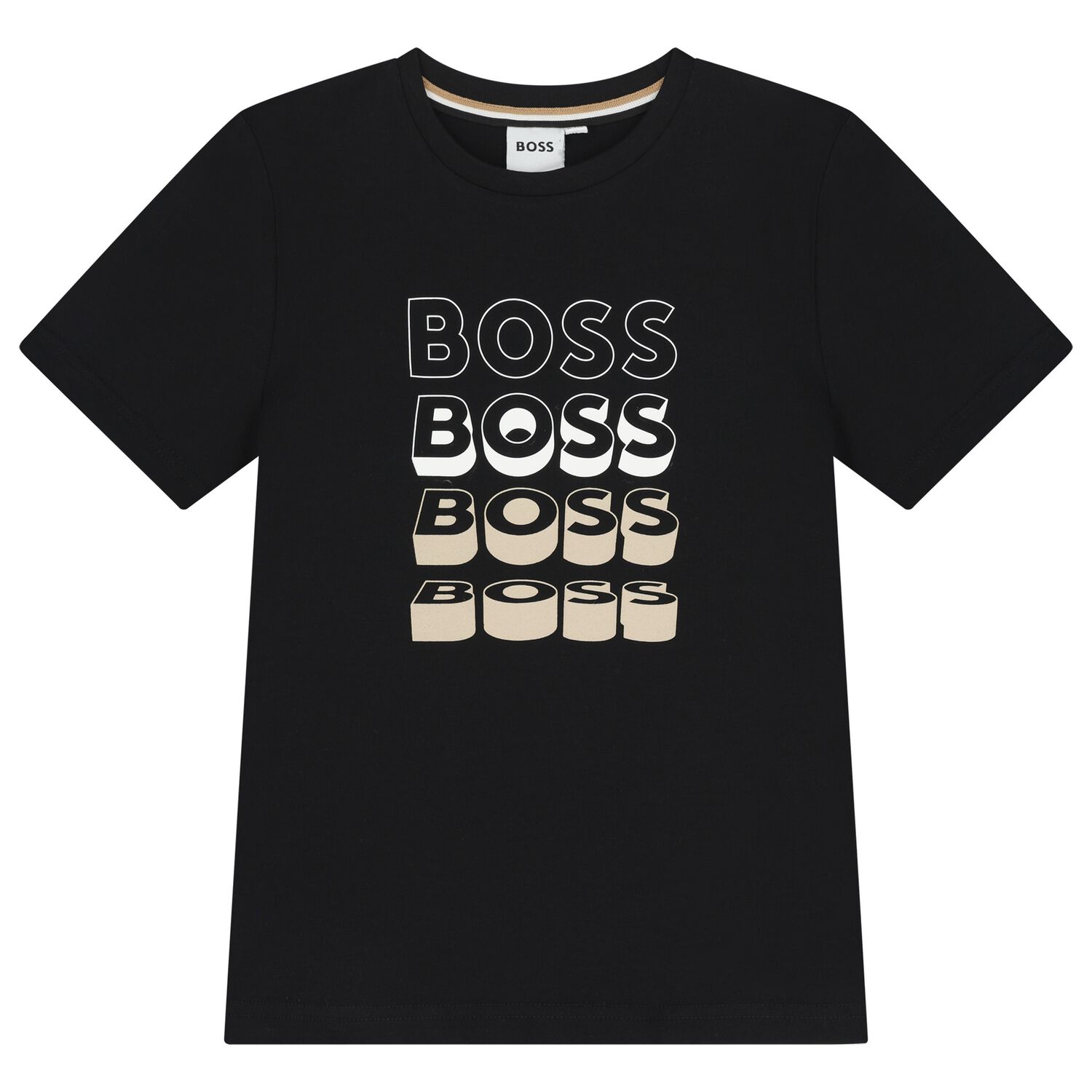 Boys Black Logo T-Shirt, 4, hi-res