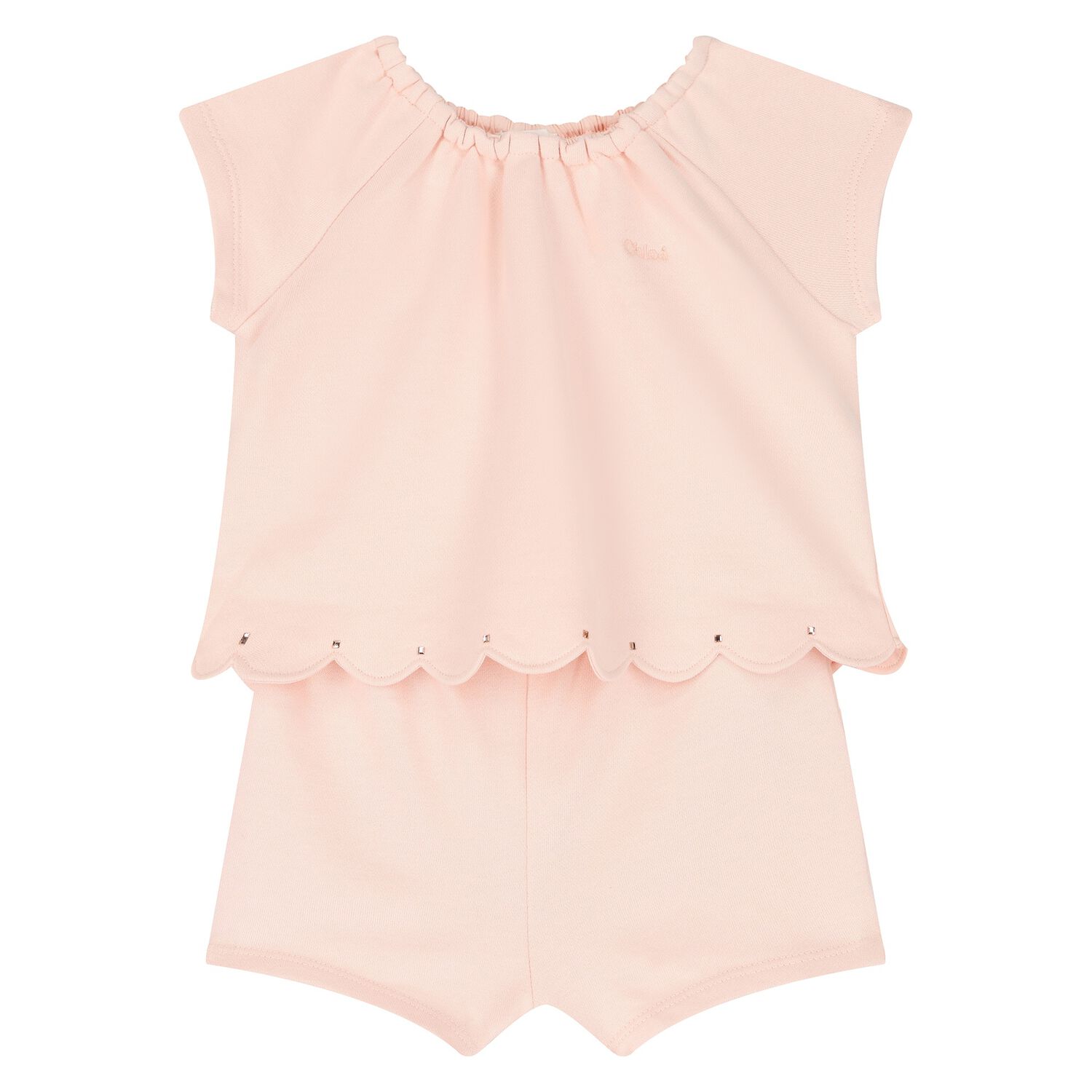 Baby Girls Pink Logo Romper, 1, hi-res image number null