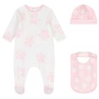Baby Girls White & Pink Floral Babygrow Gift Set, 1, hi-res