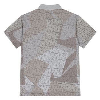 Boys Grey & Beige Logo Polo Shirt