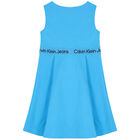 Girls Blue Logo Dress, 2, hi-res