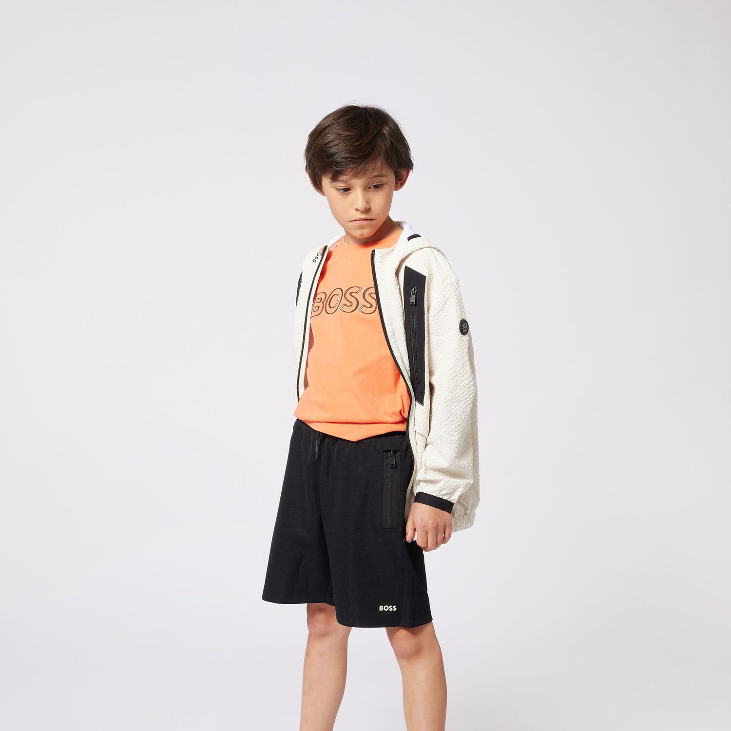 Boys Black Logo Shorts, 2, hi-res image number null