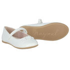 حذاء باليرينا باللون الأبيض للبنات, 1, hi-res