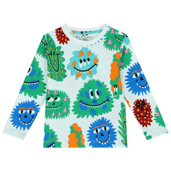 Younger Boys Blue Monsters Long Sleeve Top