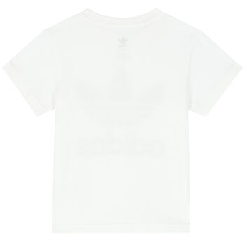 Boys White Trefoil Logo T-Shirt
