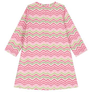 Girls Pink & Green Zigzag Dress